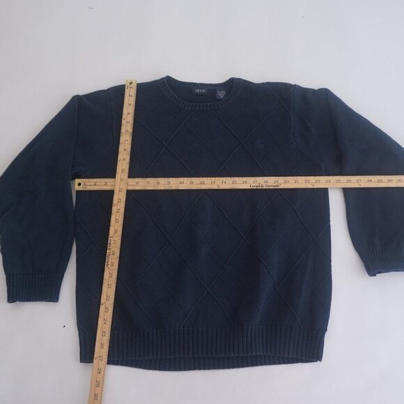 Vintage '90S Izod Argyle Pattern 100% Cotton Knit Crewneck Sweater XL - Picture 3 of 9